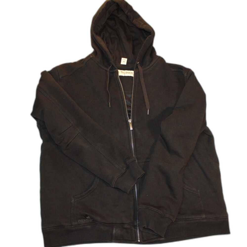 DRI DUCK for Her Black Zip‑Up Hoodie – XL – Workwear Farmwear Heavyweight Cotton